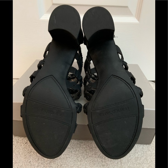 Franco Sarto Paisley Black Studded Strappy Heels - Picture 5 of 6